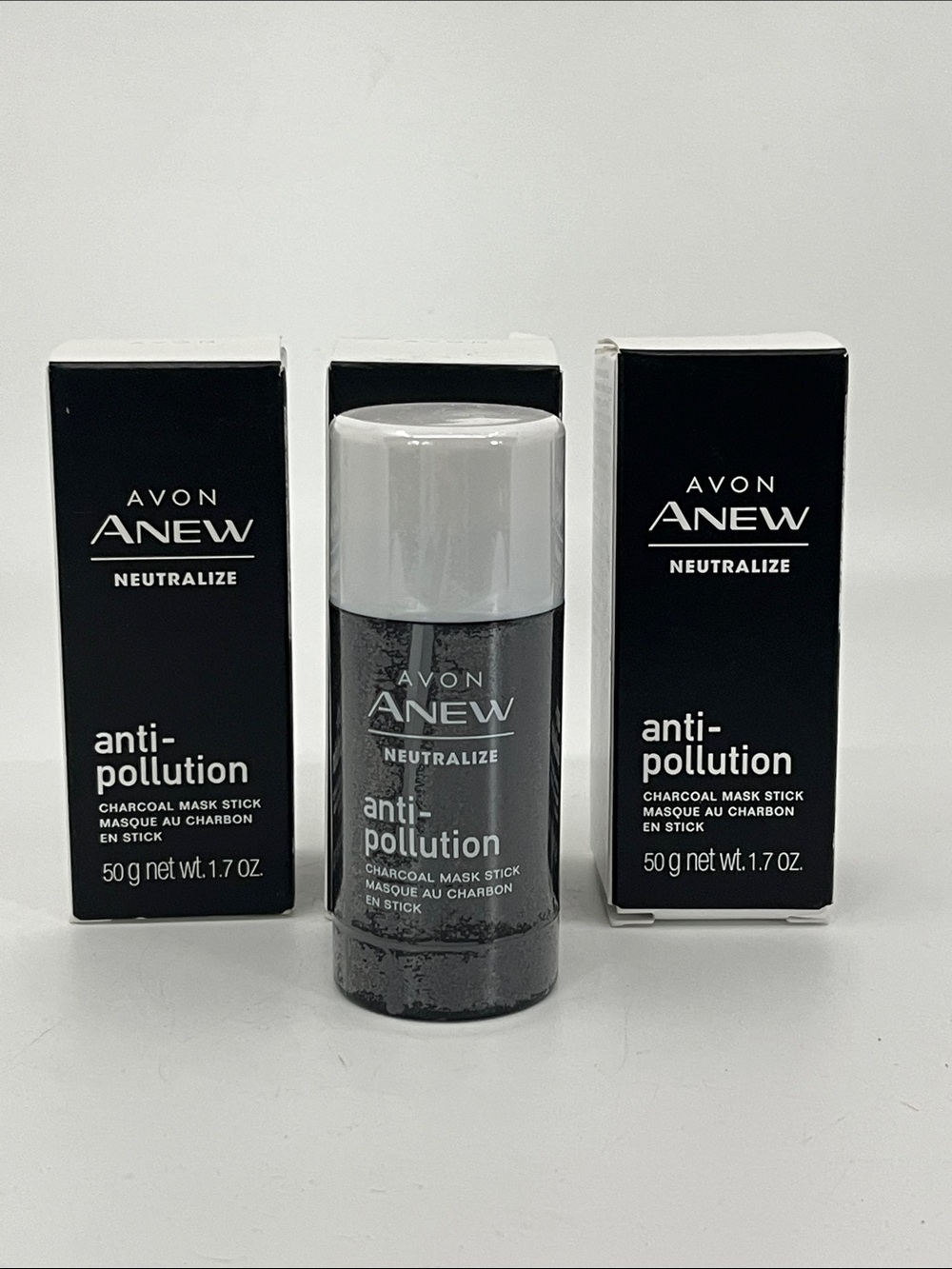 3 x Avon Anew Neutralize Anti-Pollution Charcoal Mask Stick - 1.7 Oz. Full Size
